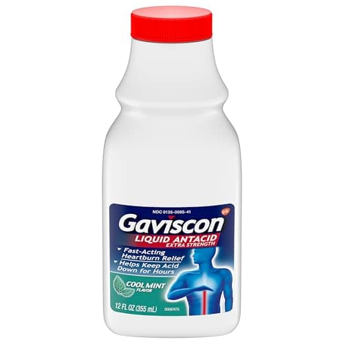 Gaviscon Extra Strength Cool Mint Liquid Antacid For Fast-Acting Heartburn Relie