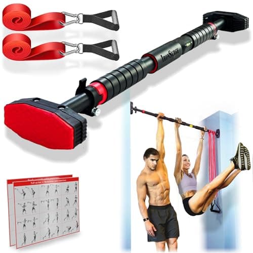 IRONSURGE Pull Up Bar for Doorway 6-piece Set with Two Attachable Resistance Ban