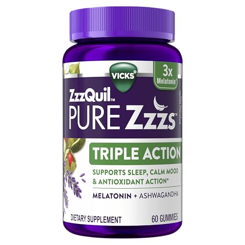 ZzzQuil PURE Zzzs Triple Action, Melatonin Gummies, Melatoni